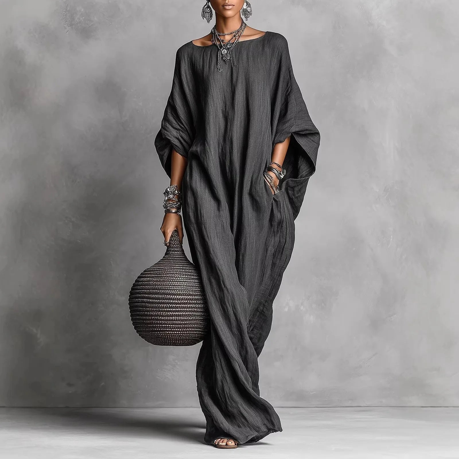 Oversized Linen Maxi Dress