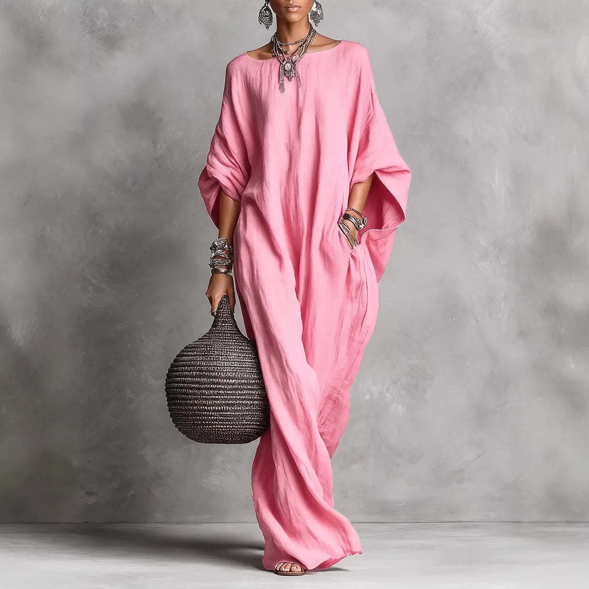 Oversized Linen Maxi Dress
