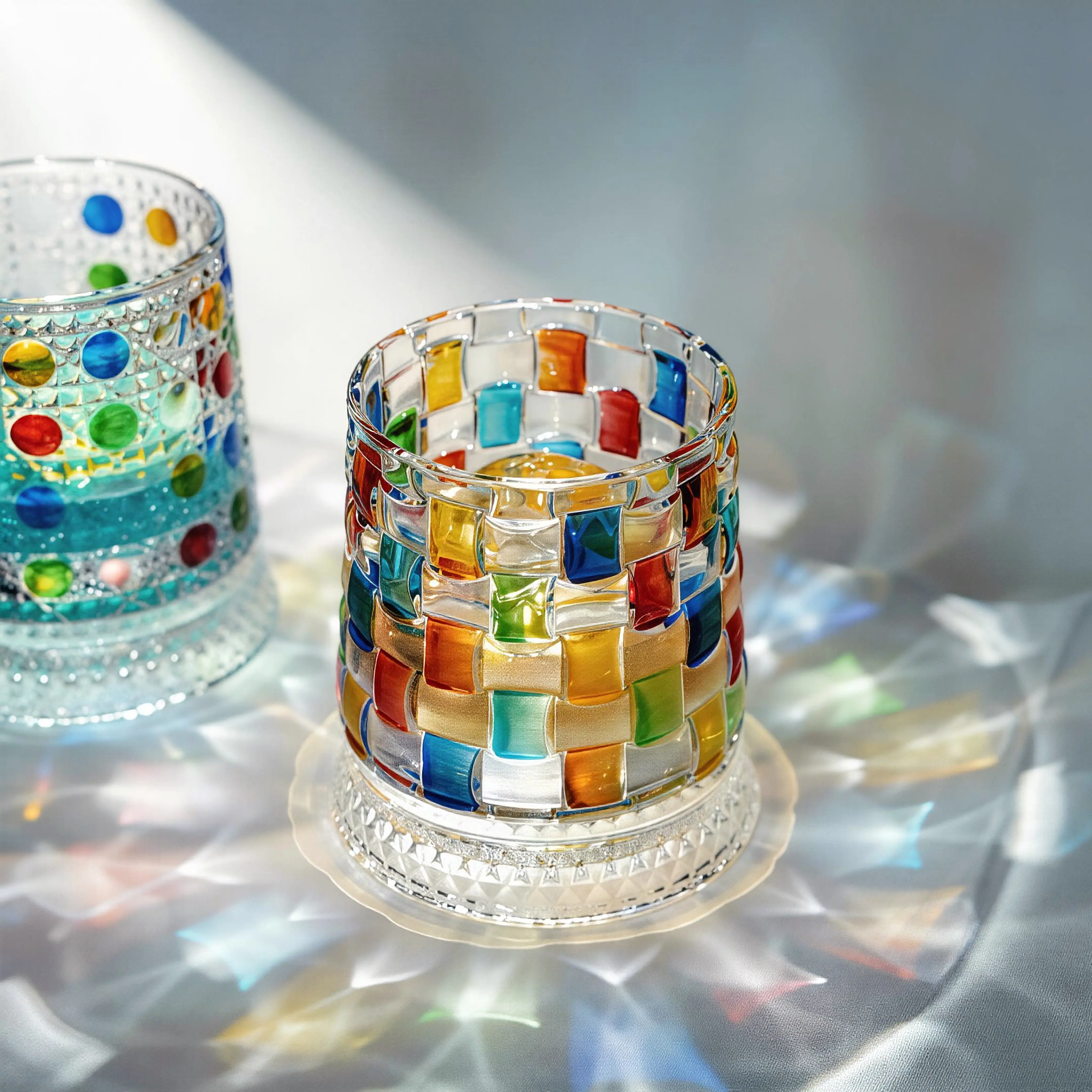 Hand-Painted Embossed Rotating Whiskey Glass – Minimal Luxury Crystal Tumbler with Smooth Spin Design