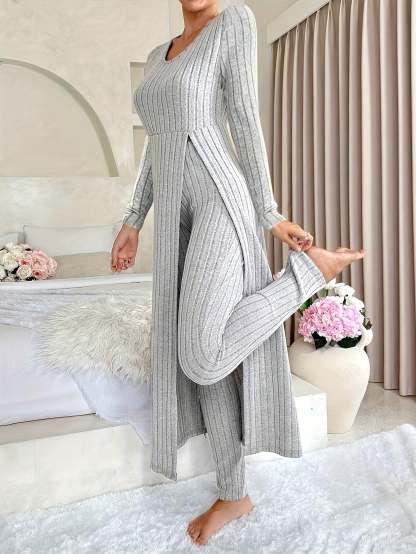 Cozy Two-Piece Ribbed Lounge Set