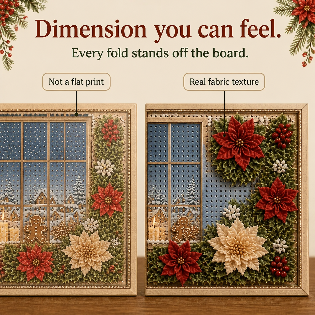 Pre-Punched 3D Christmas Fabric Art Kit