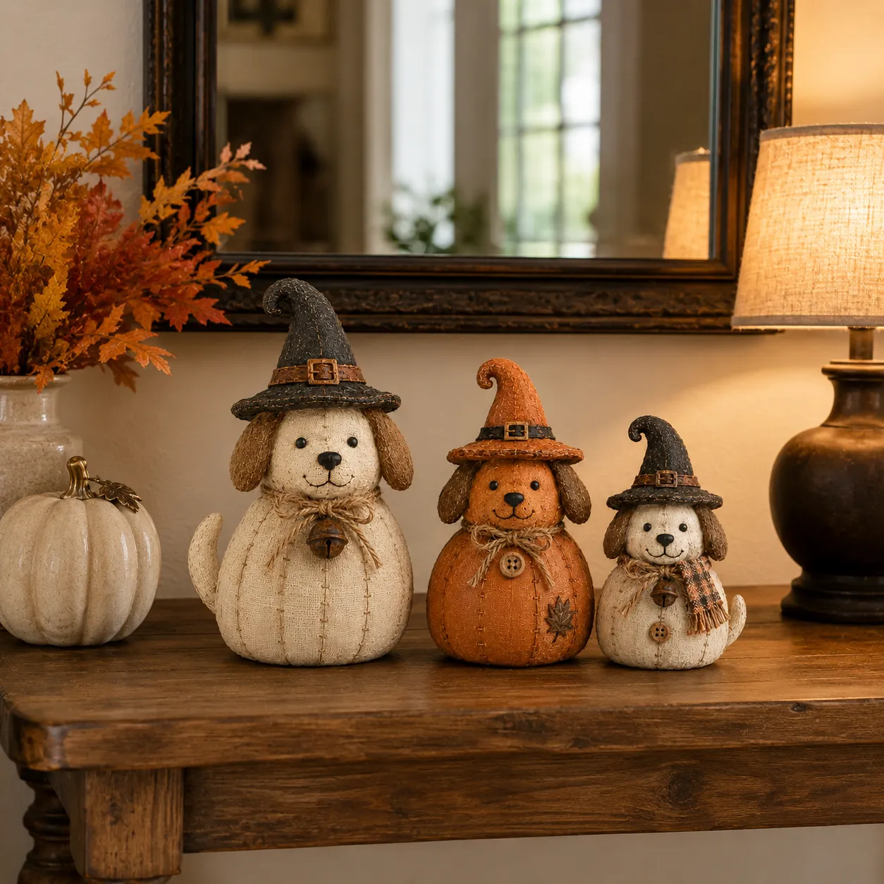 Halloween Retro Witch Cat and Dog Decoration Set