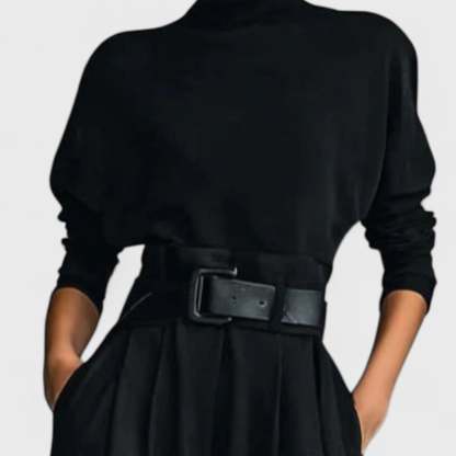 Knitted top and casual high-waisted suit pants set