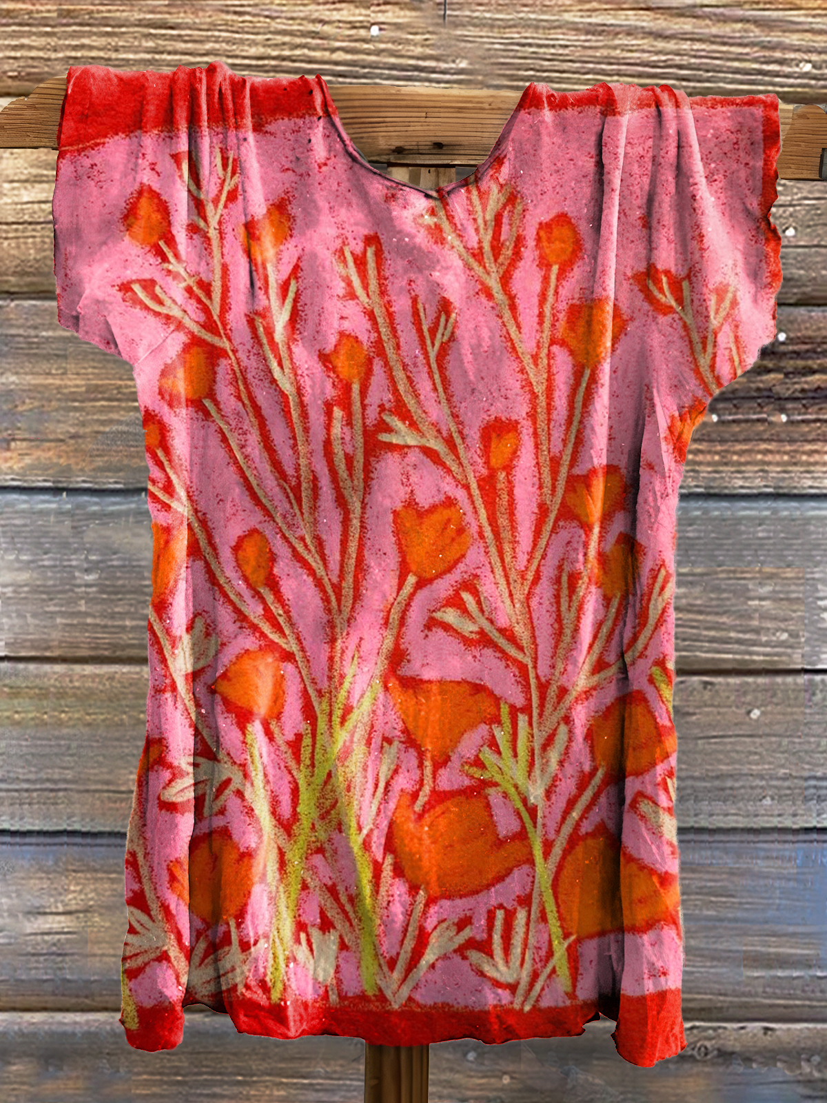 Vintage Floral Art Print Cotton Crew Tee-1