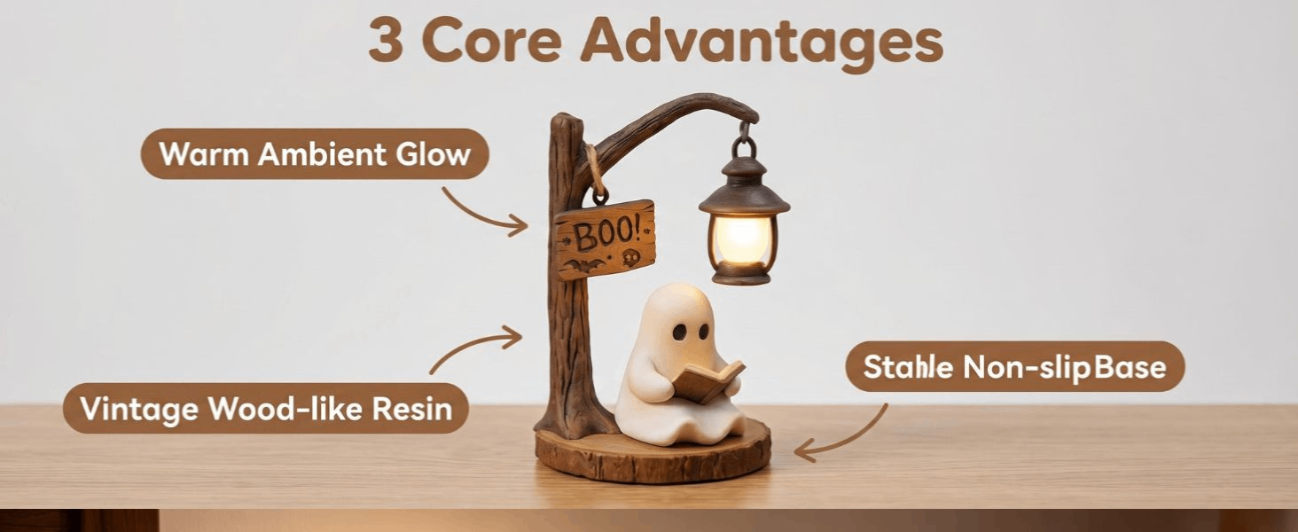 Cute Ghost Reading Lantern - Boo