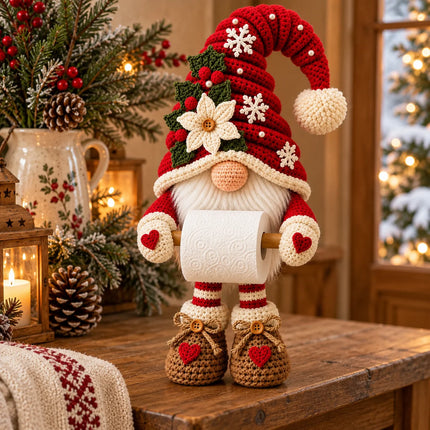 Gnome Toilet Paper Holder - Festive display