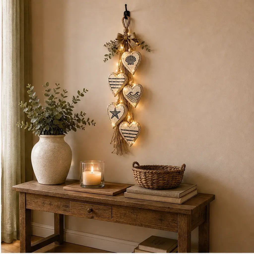 Hearthwick – Layered 5-Heart Rustic Hanging Wall Decor + 50% OFF