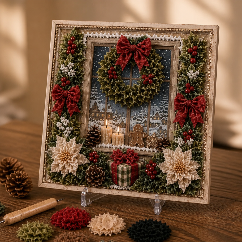 Pre-Punched 3D Christmas Fabric Art Kit
