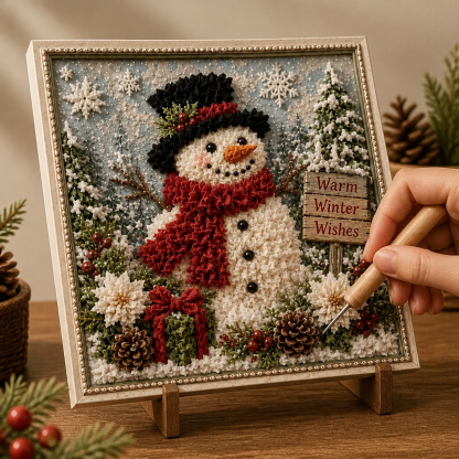 Pre-Punched 3D Christmas Fabric Art Kit