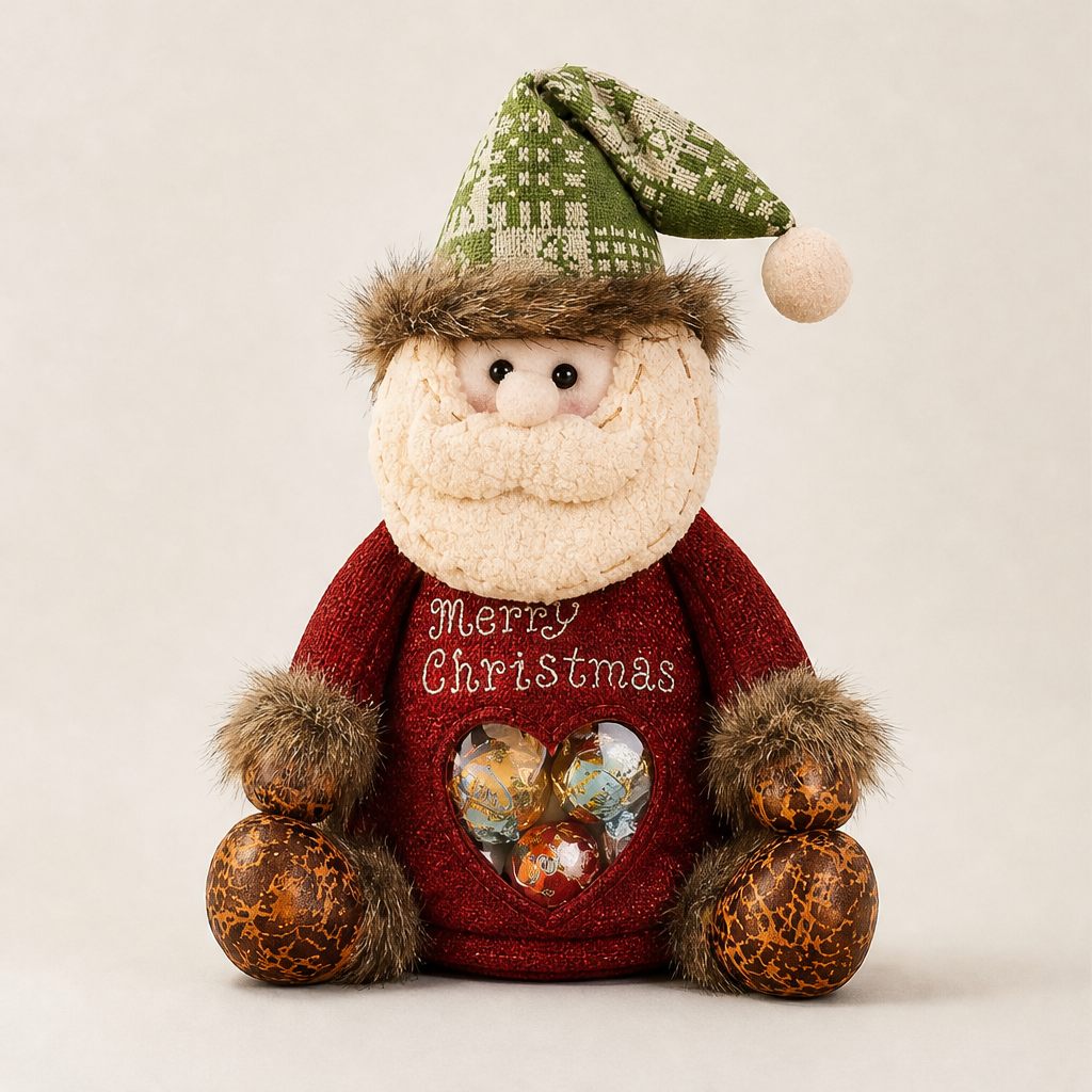 Plush Christmas Character Treat Bags with Heart Window + 50% OFF