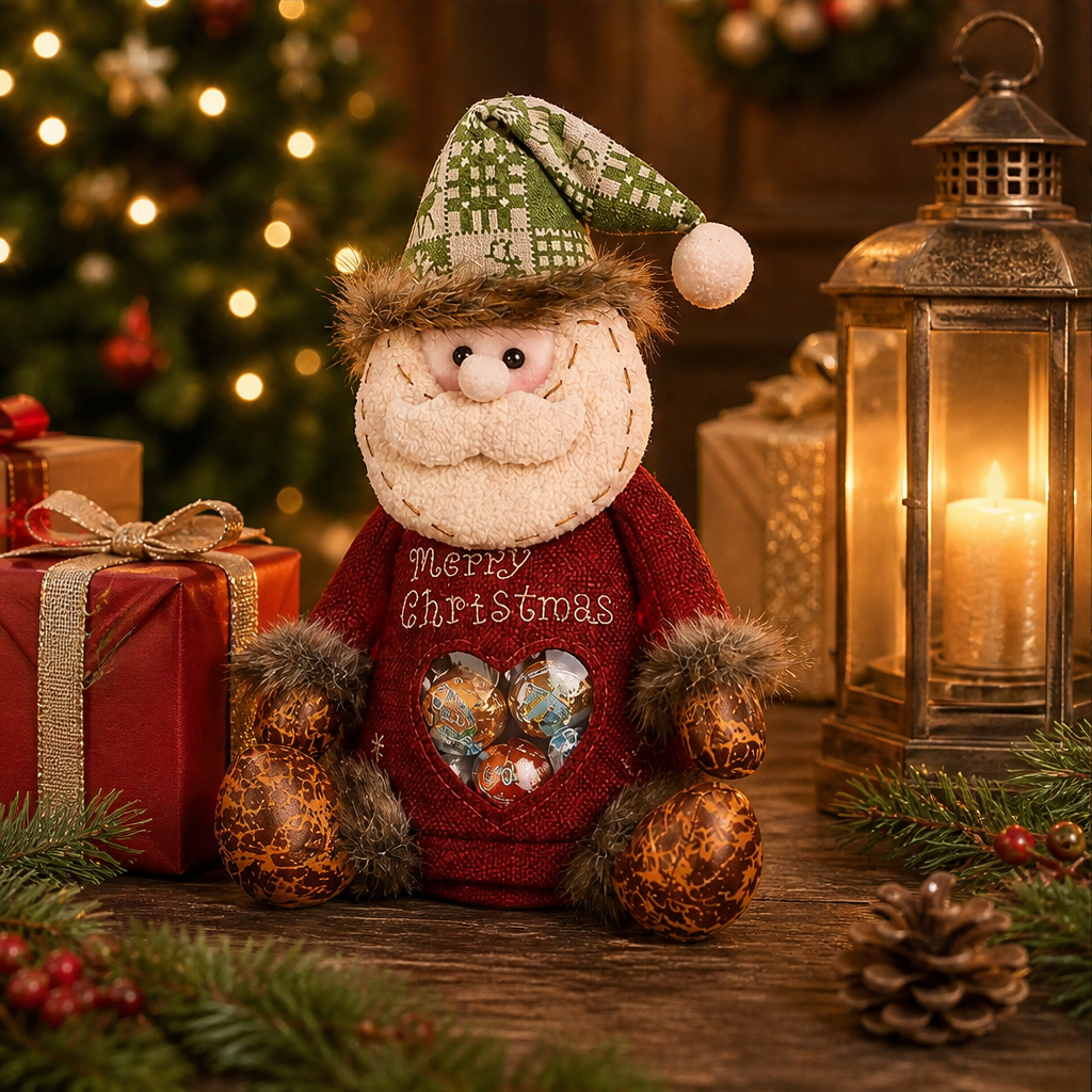 Plush Christmas Character Treat Bags with Heart Window + 50% OFF
