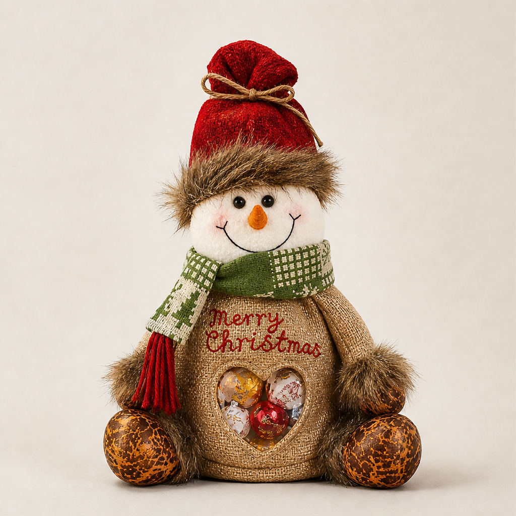 Plush Christmas Character Treat Bags with Heart Window + 50% OFF
