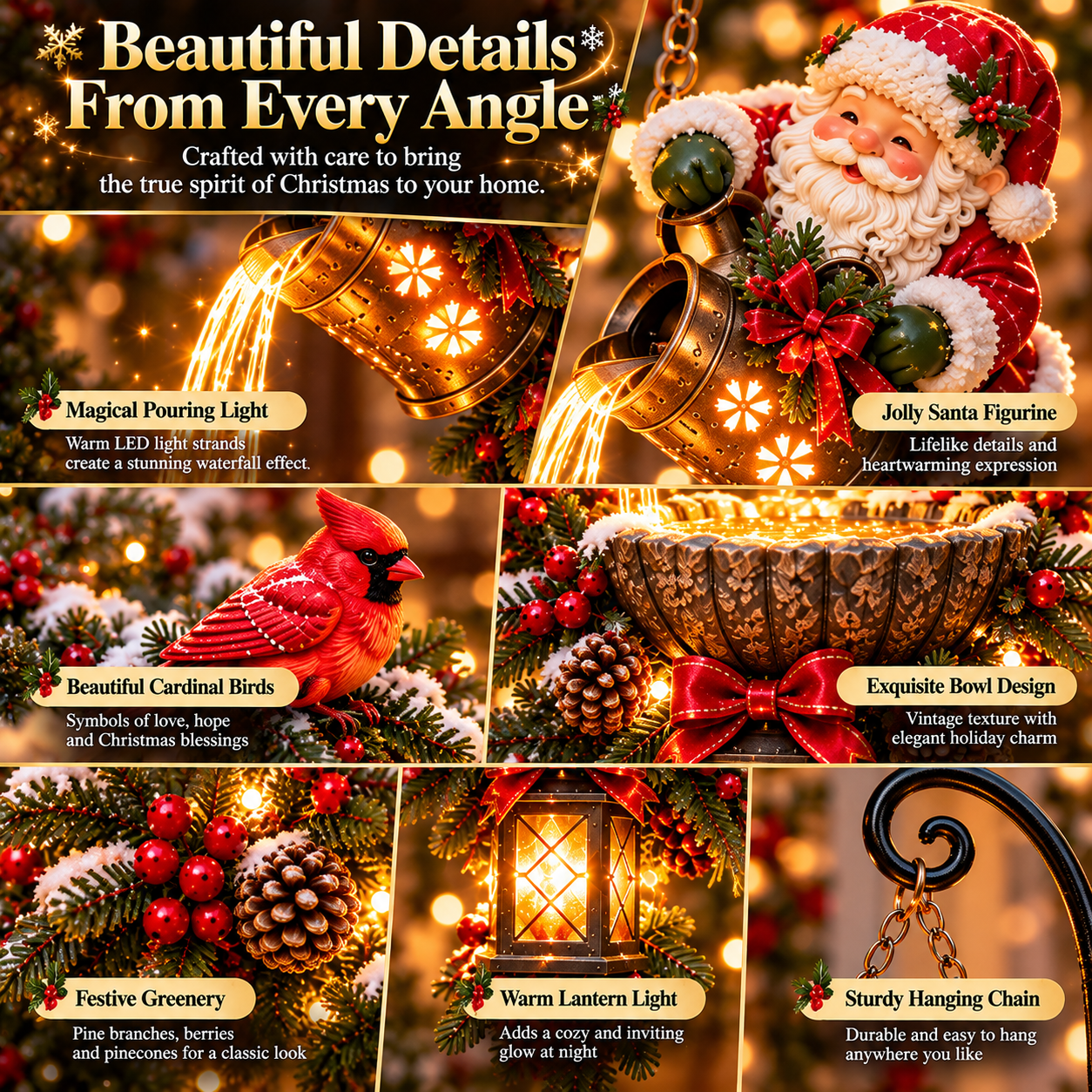 🔥Last Day 50% OFF-🎄 Christmas Magic Pouring Light Hanging Collection