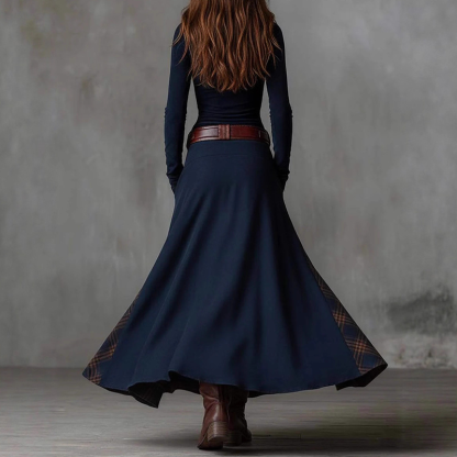 Vintage dress with high collar and buttons