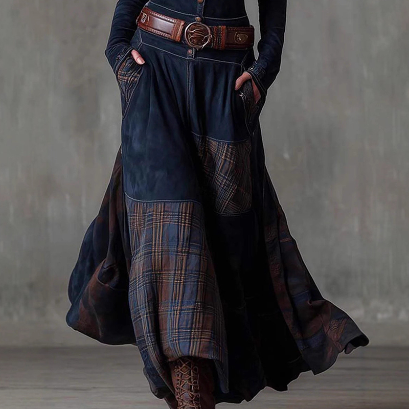 Vintage dress with high collar and buttons