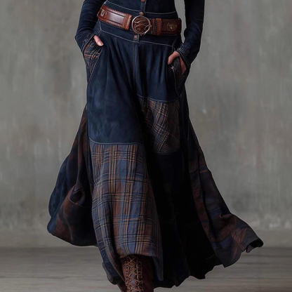 Vintage dress with high collar and buttons