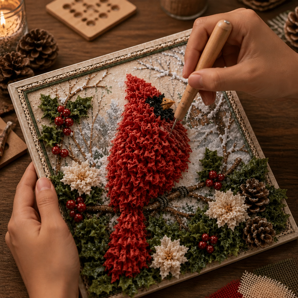 Pre-Punched 3D Christmas Fabric Art Kit