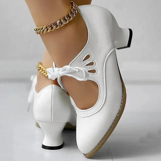 ⏰Last Day! 50% OFF  --- Women's Vintage Lace-Up Leather Heels