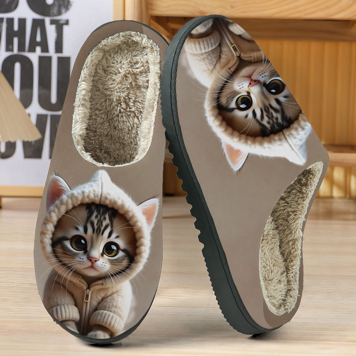 🔥Mega Sale - Buy Now & Save 50% OFF🔥Soft Cozy Cat Print Non-Slip Slip-On Slippers