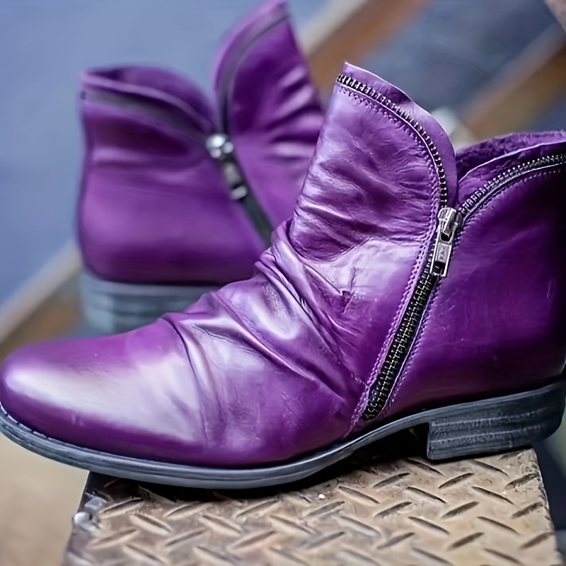 🔥Mega Sale - Buy Now & Save 50% OFF🔥Women's Comfortable Round-Toe Double-Zipper Combat Boots