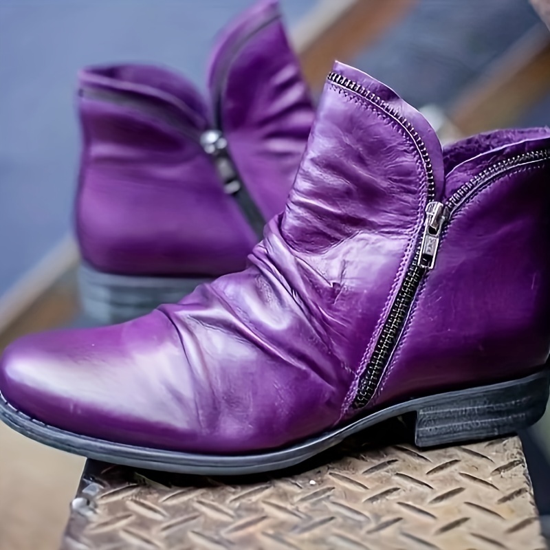 🔥Mega Sale - Buy Now & Save 50% OFF🔥Women's Comfortable Round-Toe Double-Zipper Combat Boots