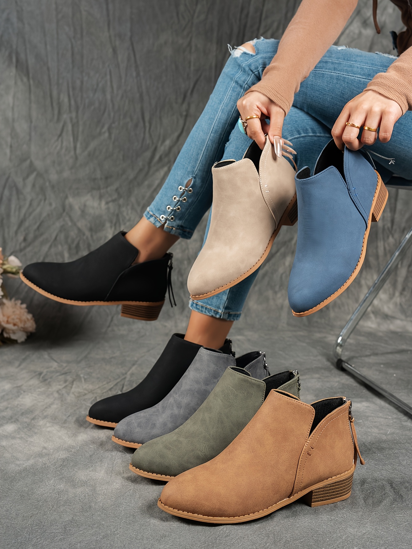 🔥Last Day Promotion 50% OFF - Women's Retro Solid Color Orthopedic Ankle Boots 