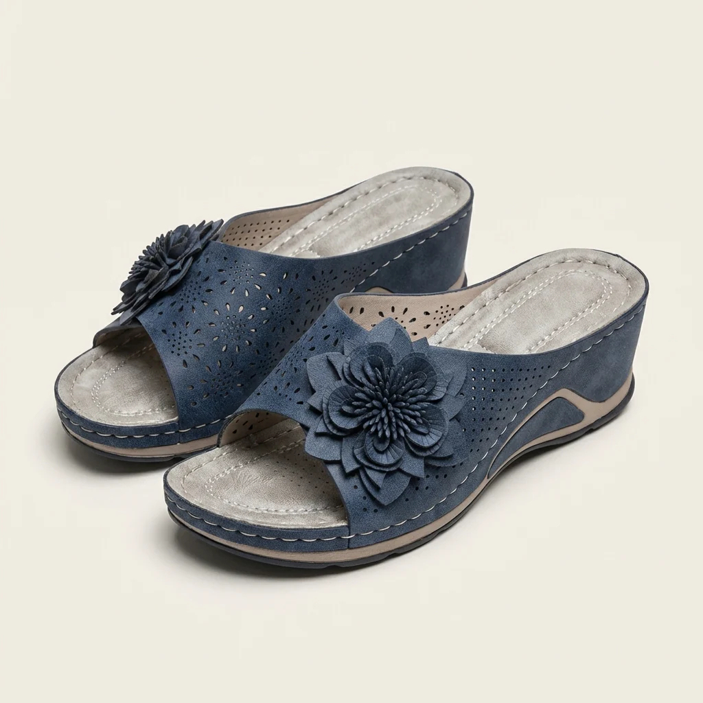 🔥Last Day Promotion 50% OFF - Flower-decorated orthopedic wedge sandals