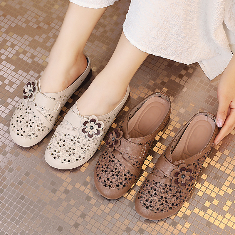 ⏰Last Day! 50% OFF 🔥Women's openwork breathable soft half slippers