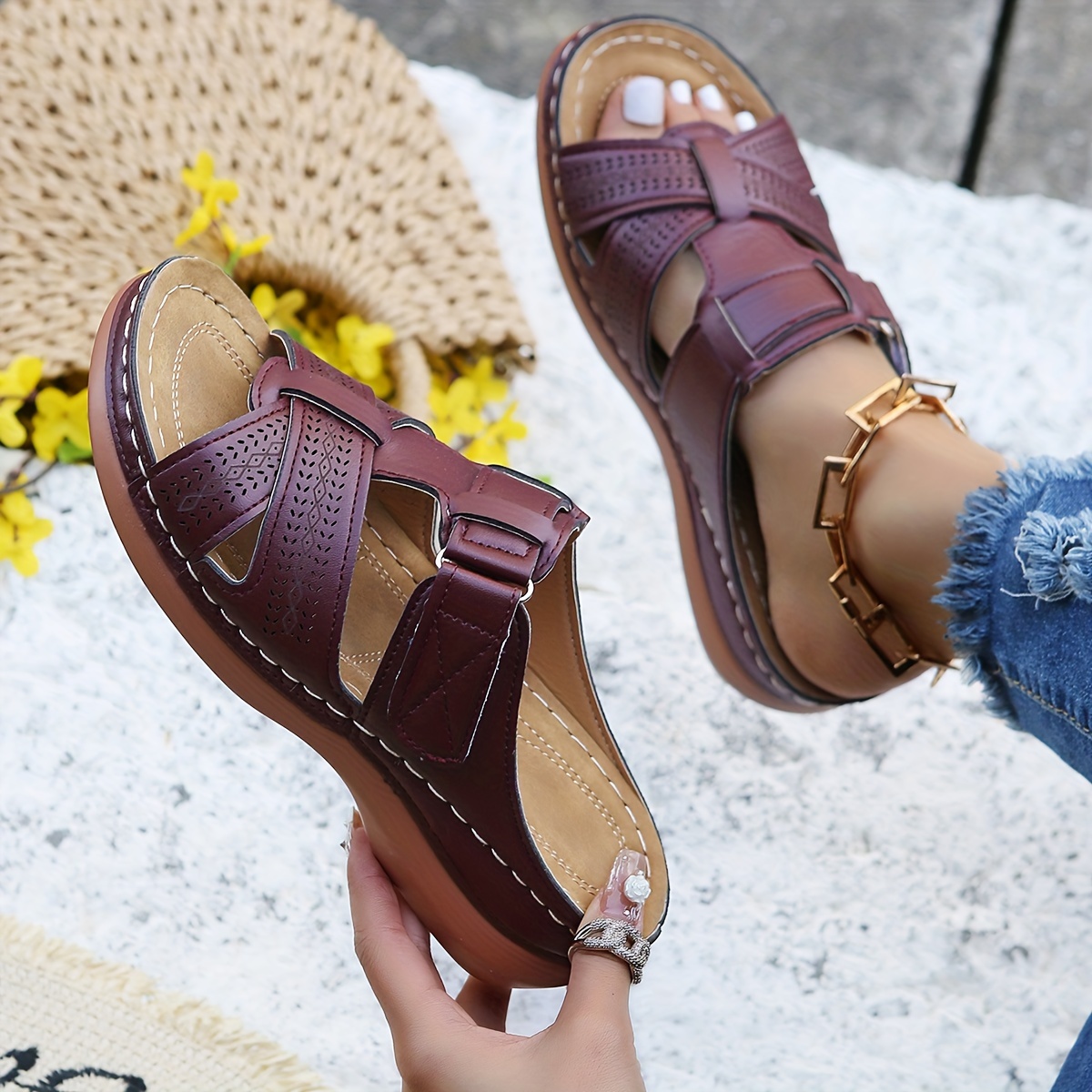 🔥Clearance Sale 50% OFF 🔥Wedge sandals with arch support