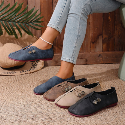 🔥Mega Sale - Buy Now & Save 50% OFF🔥Classic Button Strap Comfort Flats – Casual Slip-On Loafers for Women