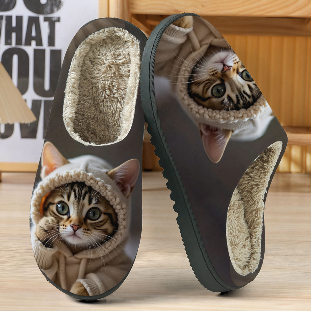🔥Mega Sale - Buy Now & Save 50% OFF🔥Women's Soft Cozy 3D Cat Print Non-Slip Slip-On Slippers