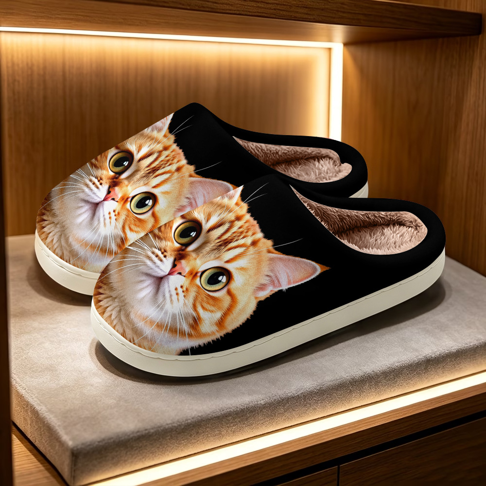 🔥Mega Sale - Buy Now & Save 50% OFF🔥Women's Soft Cozy 3D Cat Print Non-Slip Slip-On Slippers