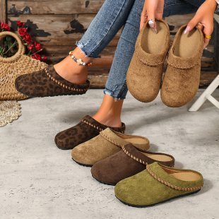 😍Last Day 50% OFF🔥Women’s Casual and Comfortable Mules – Soft, round-toed shoes perfect for autumn and winter