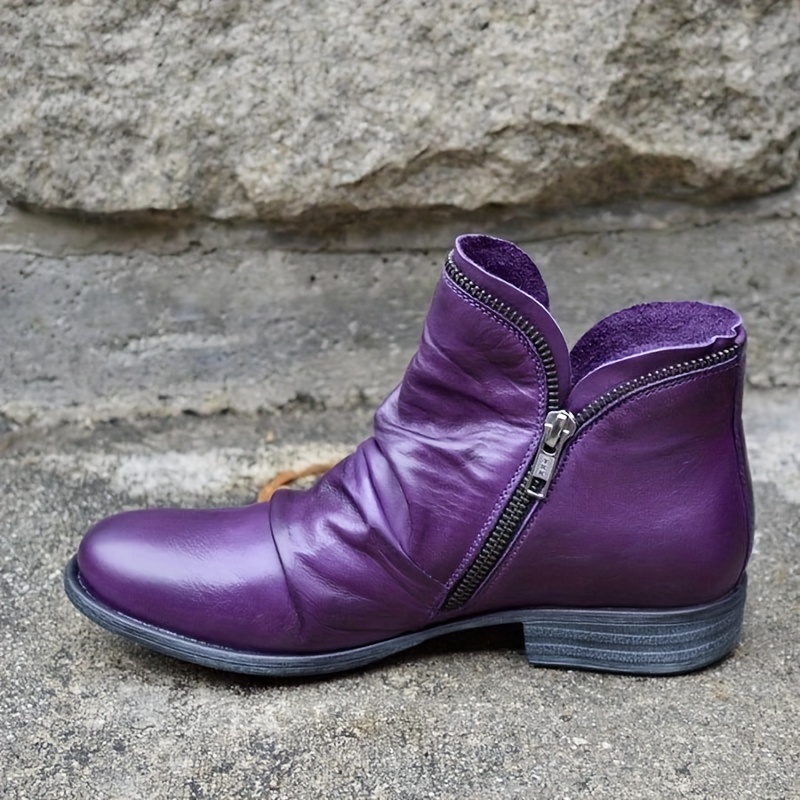 🔥Mega Sale - Buy Now & Save 50% OFF🔥Women's Comfortable Round-Toe Double-Zipper Combat Boots