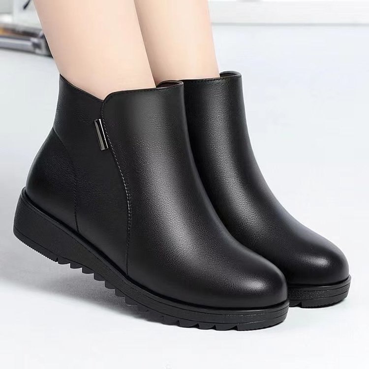 🔥Last Day Promotion 50% OFF - Winter flat-soled fleece-lined warm ankle boots