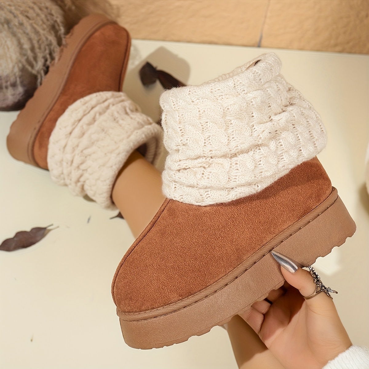 Women's New Winter Knitted Sock-Line Snow Boots
