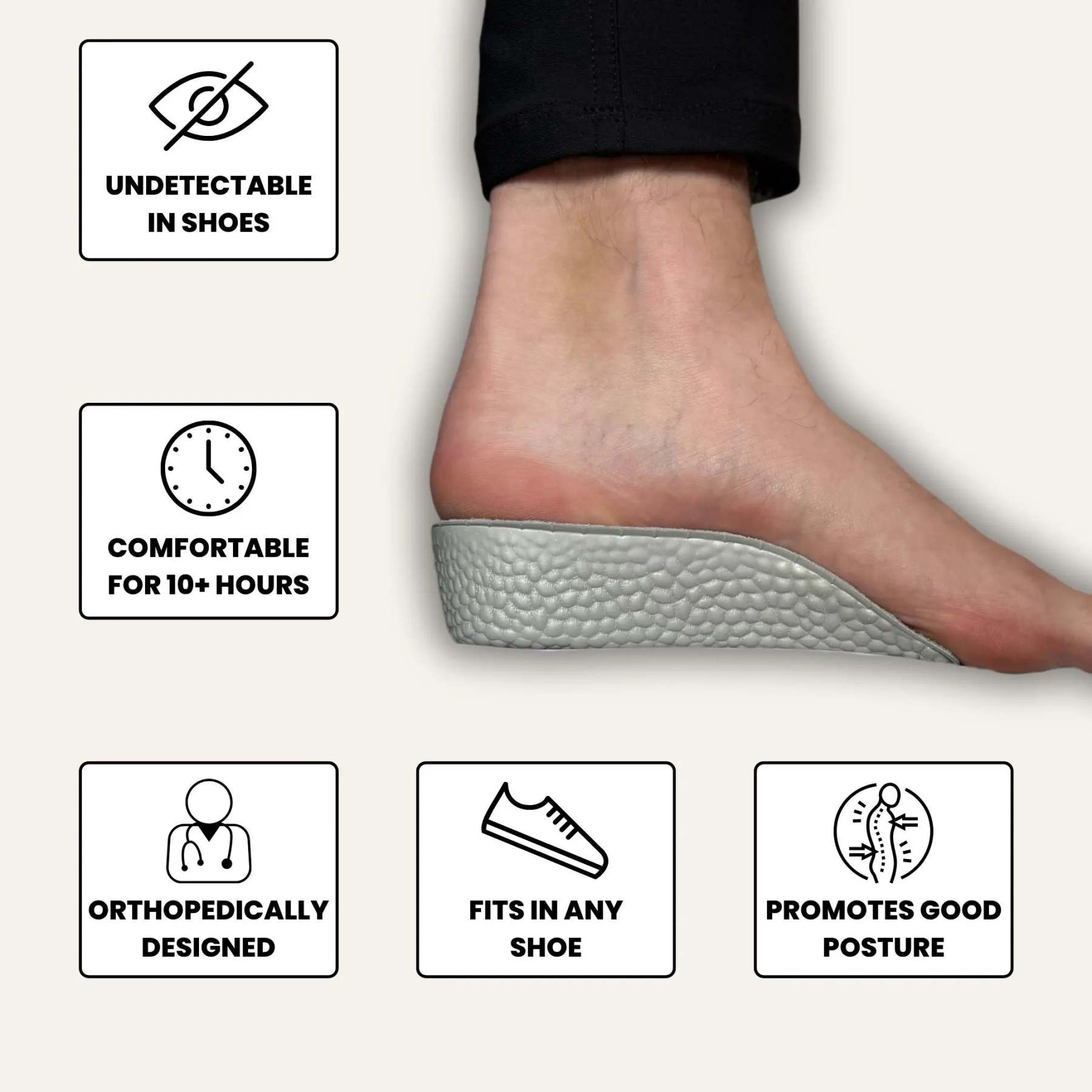 Invisible Orthopedic Height Boost Insoles–Comfort Support & Confidence All Day