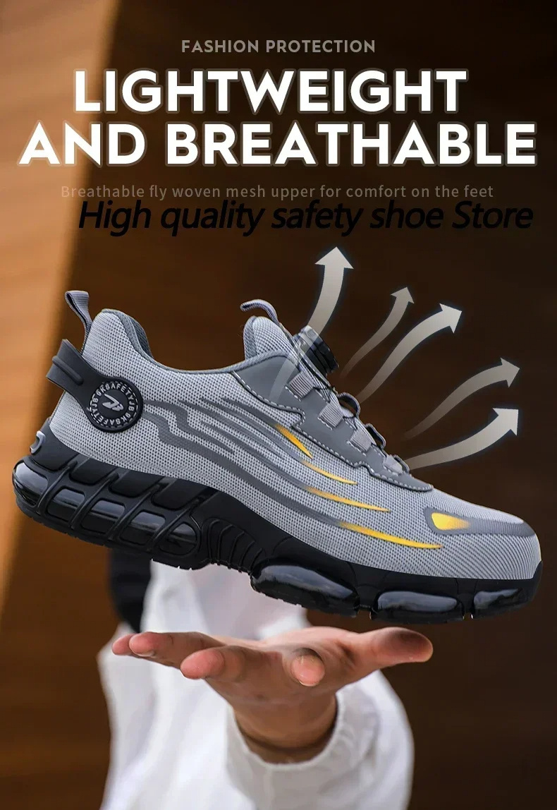 ⏰Last Day! 50% OFF 🔥Men's Anti-smashing and Anti-puncture Rotary Button Safety Shoes