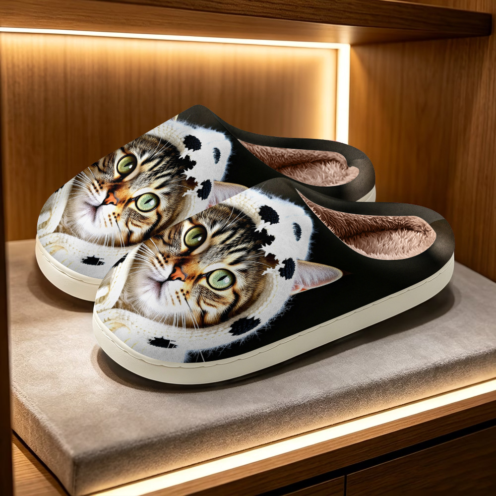 🔥Mega Sale - Buy Now & Save 50% OFF🔥Soft Cozy Cat Print Non-Slip Slip-On Slippers