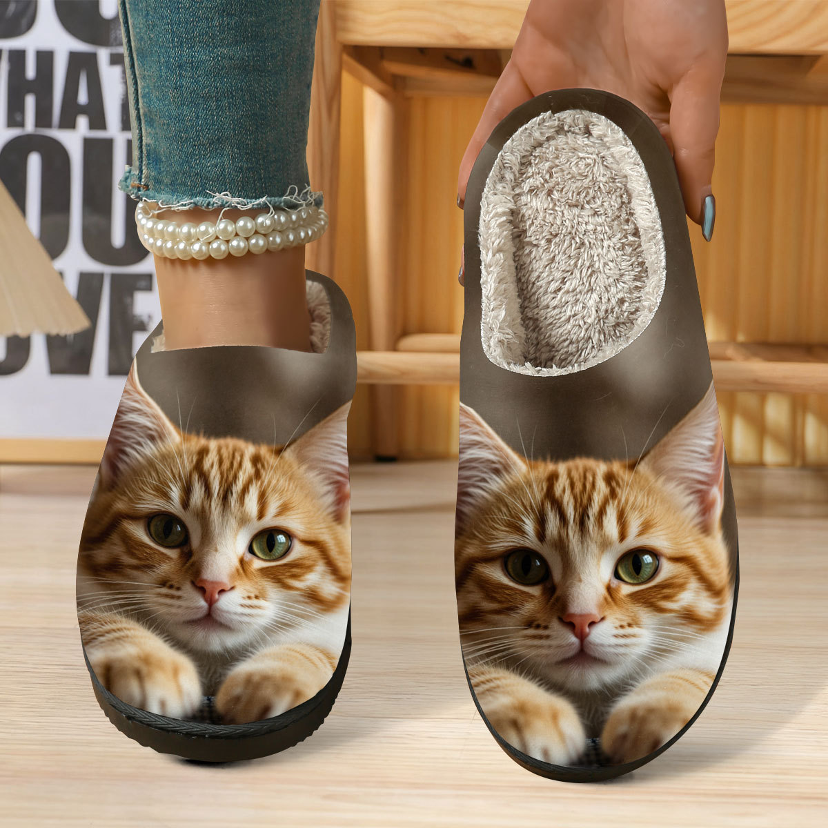 🔥Mega Sale - Buy Now & Save 50% OFF🔥Women's Soft Cozy 3D Cat Print Non-Slip Slip-On Slippers