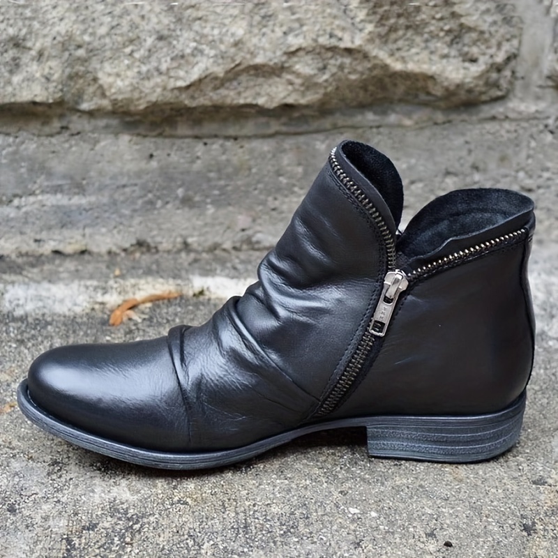 🔥Mega Sale - Buy Now & Save 50% OFF🔥Women's Comfortable Round-Toe Double-Zipper Combat Boots