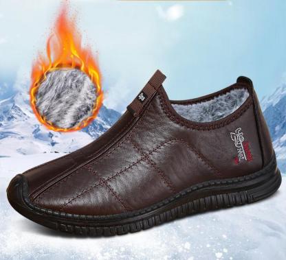 ⏰Last Day! 50% OFF 🔥Men's Genuine Leather Waterproof Non-slip Orthopedic Warm Ankle Boots