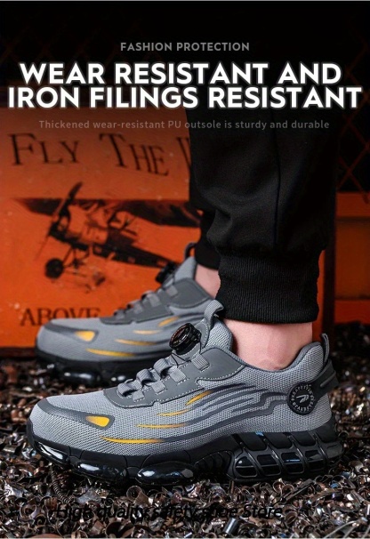 ⏰Last Day! 50% OFF 🔥Men's Anti-smashing and Anti-puncture Rotary Button Safety Shoes