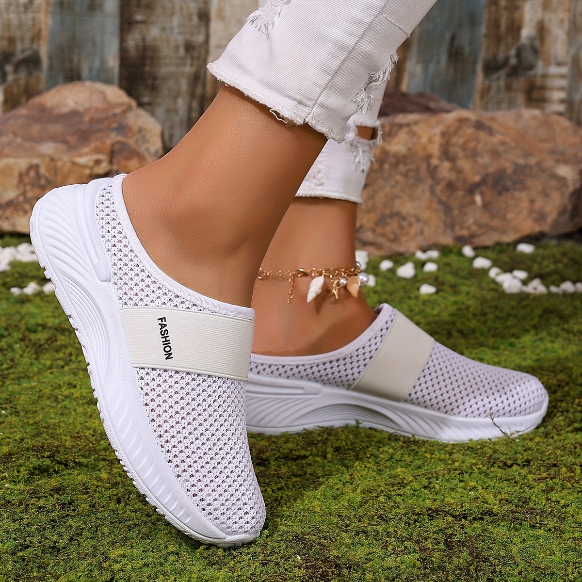 ⏰Last Day! 50% OFF 🔥Women's fashionable slip-on casual shoes, made of breathable and comfortable mesh material.