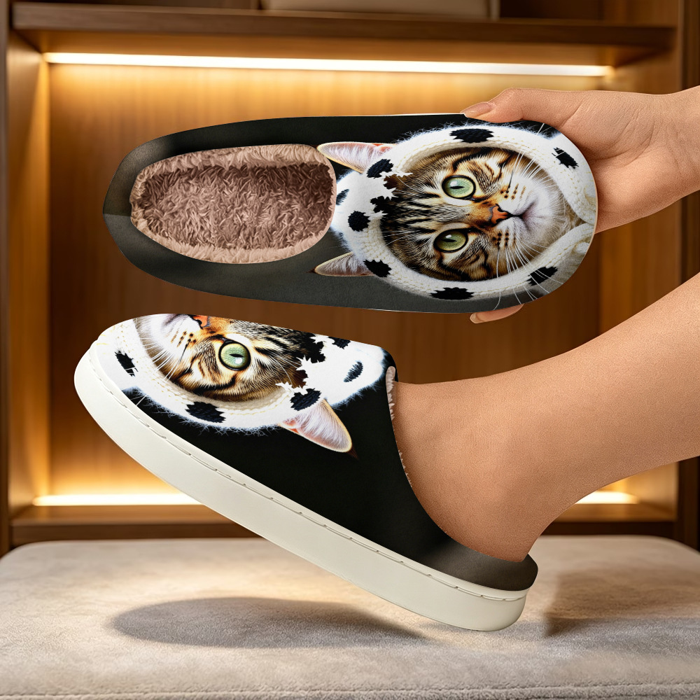 🔥Mega Sale - Buy Now & Save 50% OFF🔥Soft Cozy Cat Print Non-Slip Slip-On Slippers