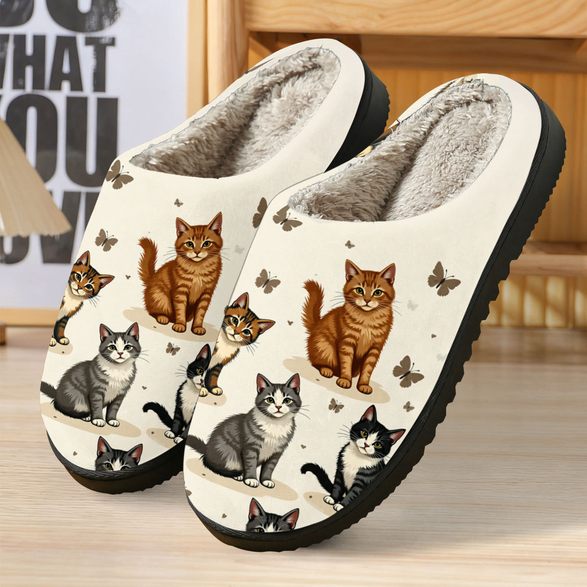 🔥Mega Sale - Buy Now & Save 50% OFF🔥Women's Soft Cozy Cat Print Non-Slip Slip-On Slippers