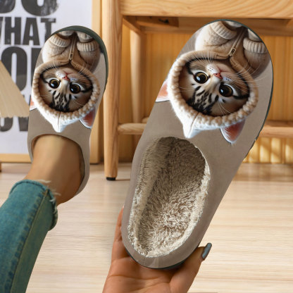 🔥Mega Sale - Buy Now & Save 50% OFF🔥Soft Cozy Cat Print Non-Slip Slip-On Slippers