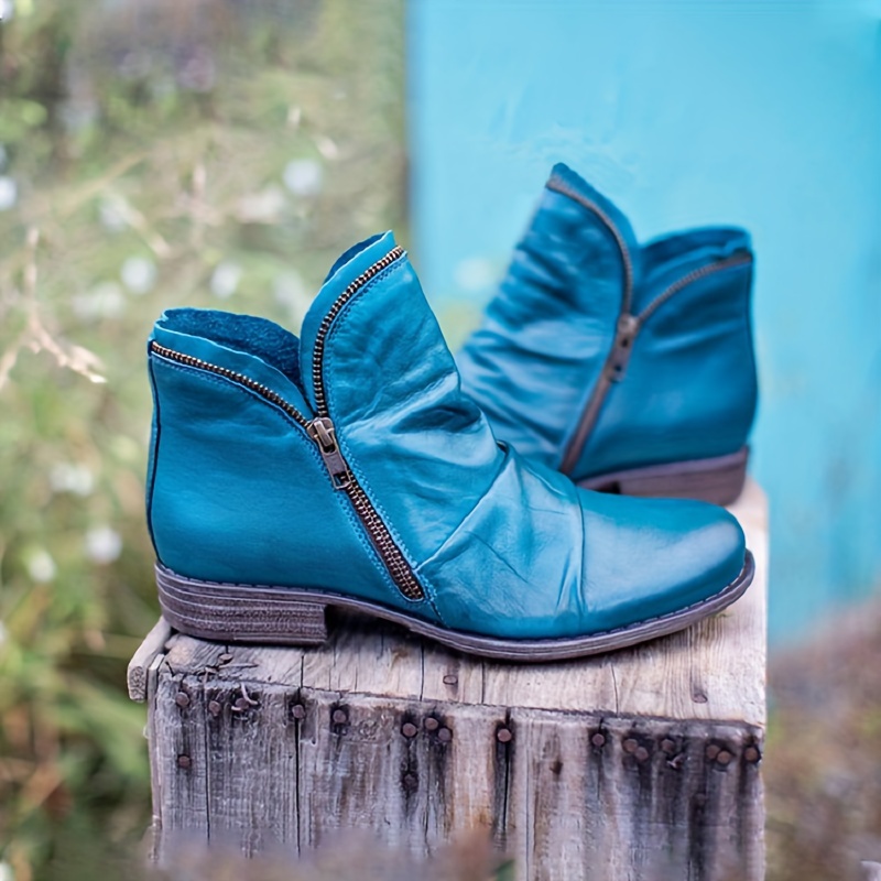 🔥Mega Sale - Buy Now & Save 50% OFF🔥Women's Comfortable Round-Toe Double-Zipper Combat Boots