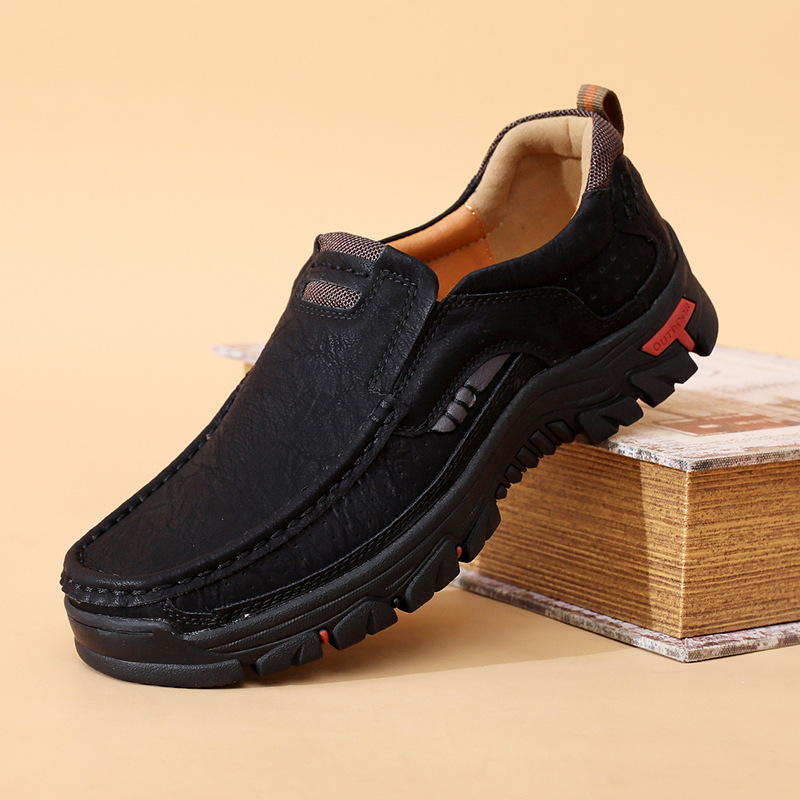 ⏰Last Day! 50% OFF 🔥Men's handmade genuine leather waterproof and non-slip corrective shoes