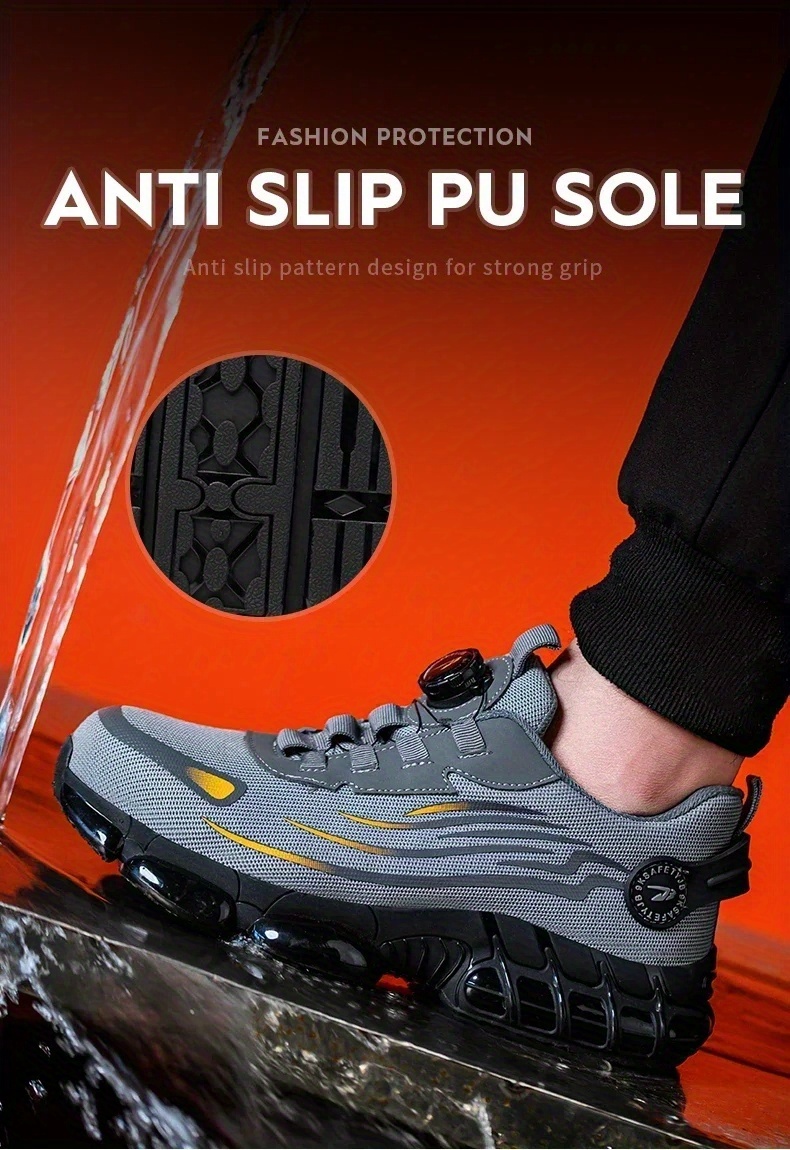 ⏰Last Day! 50% OFF 🔥Men's Anti-smashing and Anti-puncture Rotary Button Safety Shoes